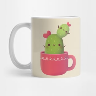 Cute Cactus Couple Stuck With Each Other Mug